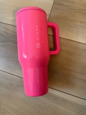 HydroJug Flare Neon Pink Tumbler 32oz Handle Straw Lid EUC